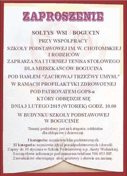 TURNIEJ TENISA